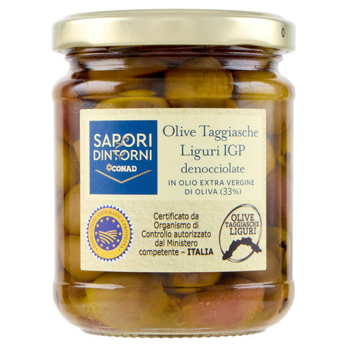 Olive Taggiasche denocciolate della provincia di Imperia in Olio EVO 180 g Sapori e Dintorni Conad